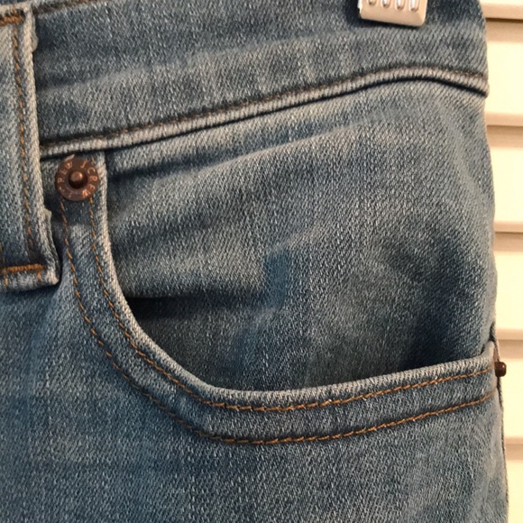 J. Crew Denim Jean Pencil Skirt Raw Frayed Hem Size 26 EUC - Picture 5 of 14